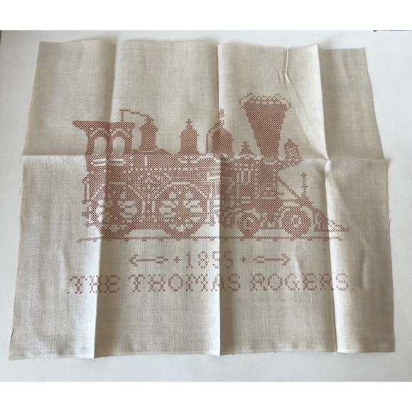 Vintage Embroidery Kit Jane Snead Samplers 1855 Locomotive Thomas Rogers Engine - Picture 6 of 9
